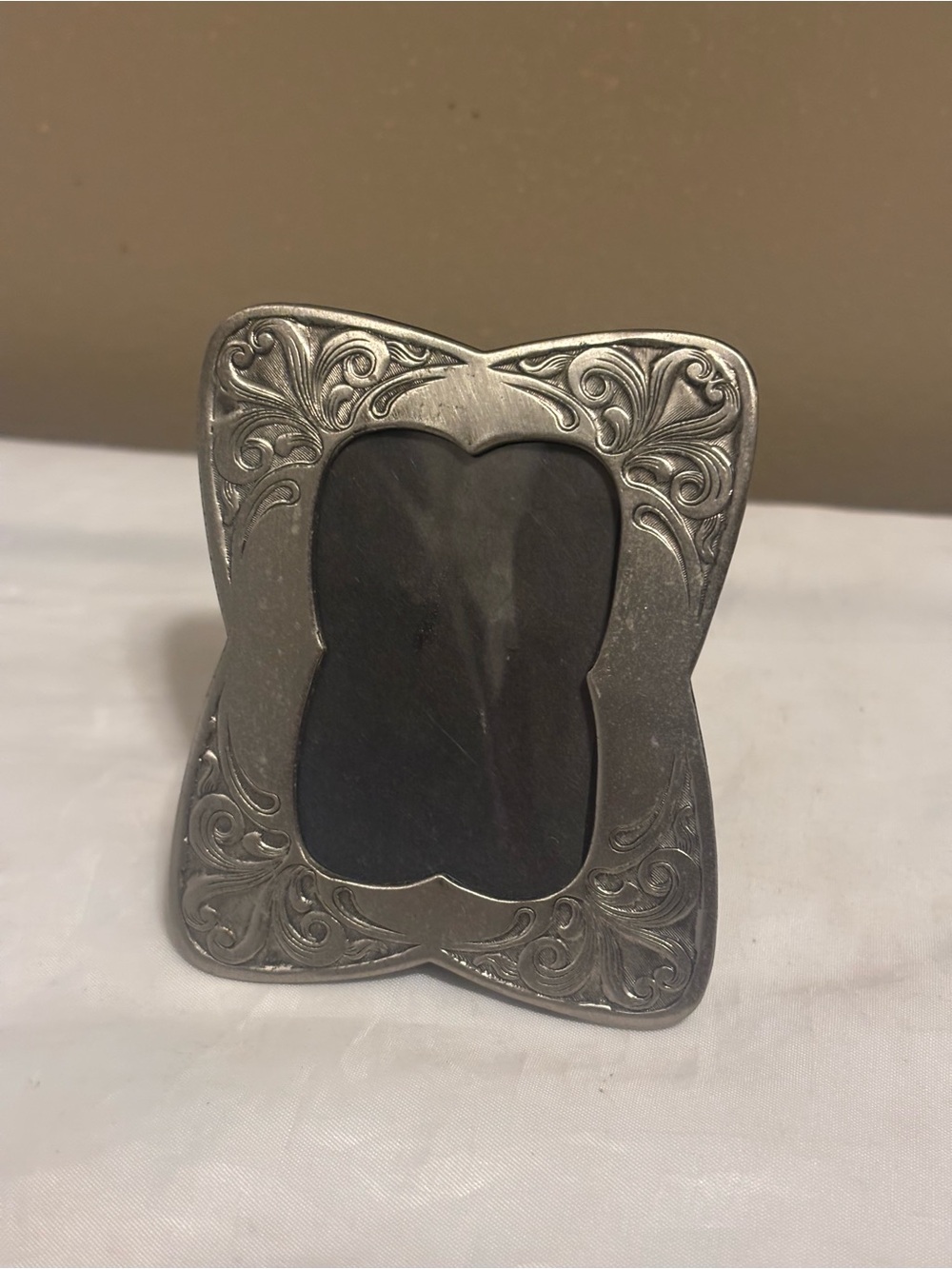 Ornate Silver Decorative Mini Photo Frame - Elegant Home Accent
